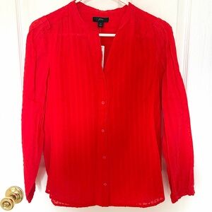 J. Crew Swiss Dot Red Blouse